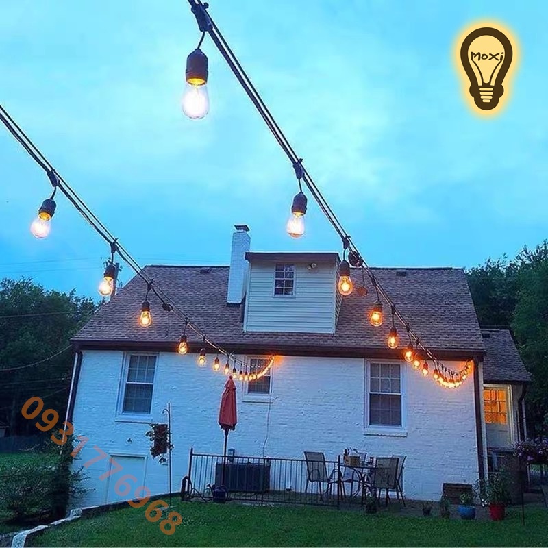 【DÂY LỚN LOẠI 1】Đèn dây E27 trang trí DECOR ngoài trời , sân vườn 5M 10M  đui kín nước (IP65) chống nước MOXI