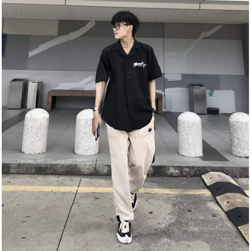 Quần Thun Ống Suông Rộng Nhung Tăm Nam Nữ Unisex Chất Mềm Mịn