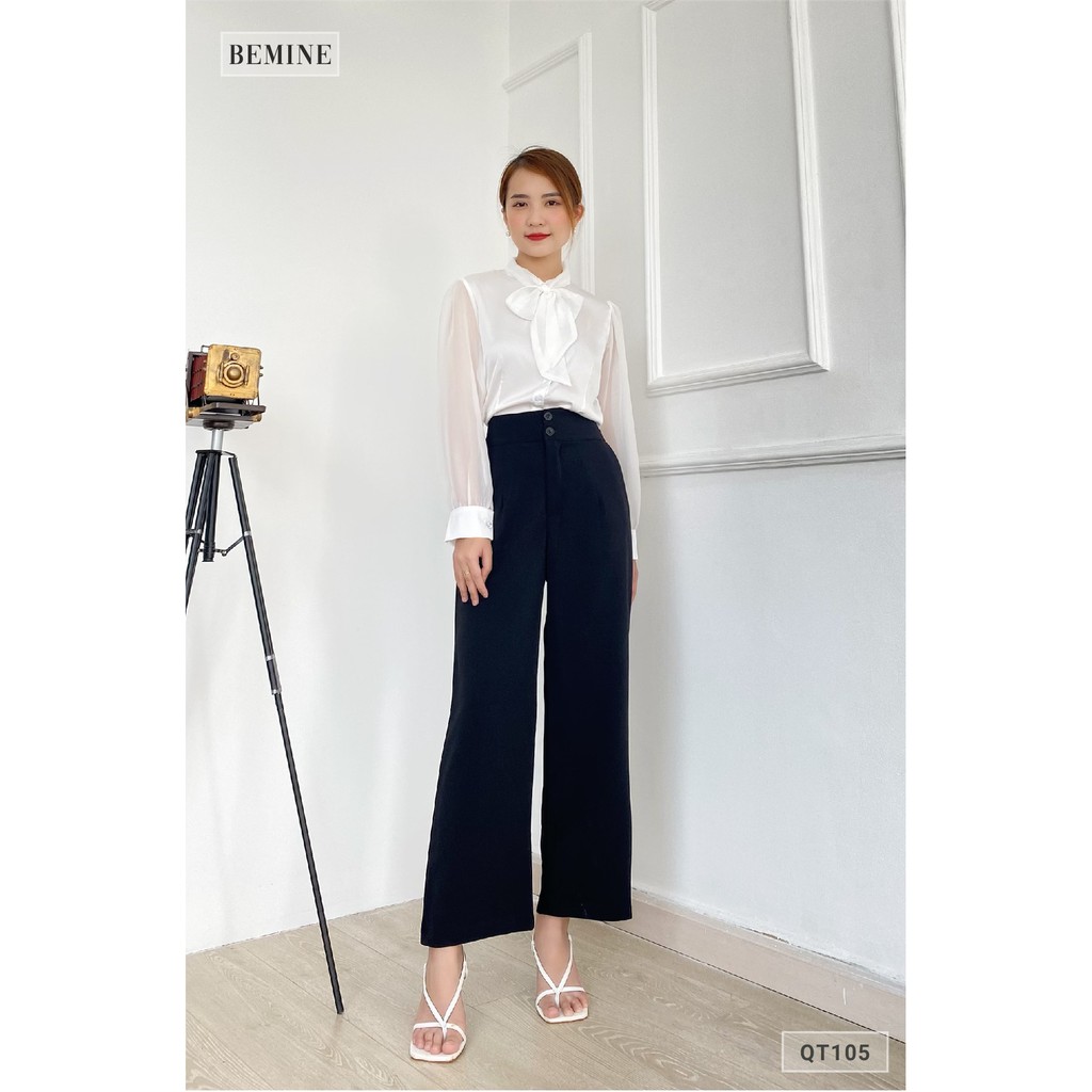 Quần tây nữ công sở BEMINE thiết kế ống suông màu đen QT105DEN