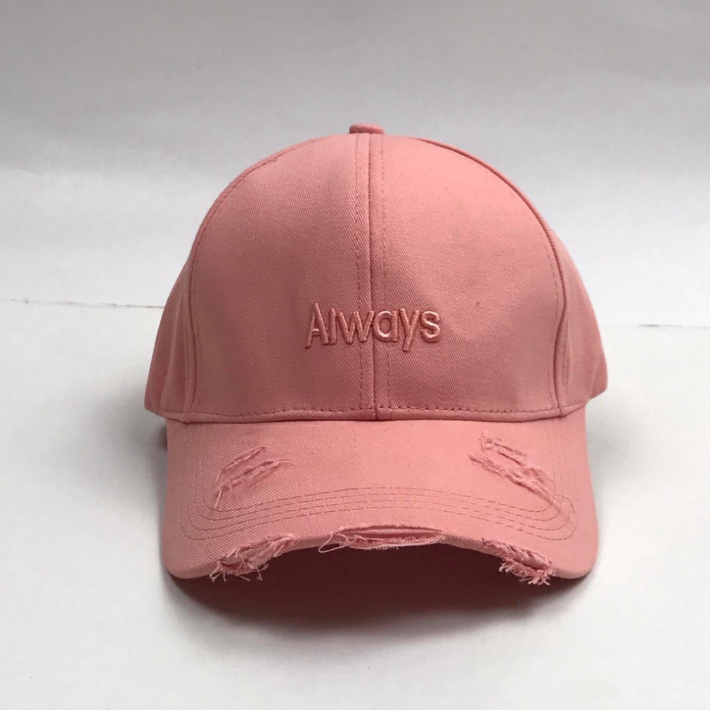 Mũ lưỡi trai thêu chữ Always Nón kết kiểu rách tua rua chất kaki thời trang form unisex nam nữ K17 MN