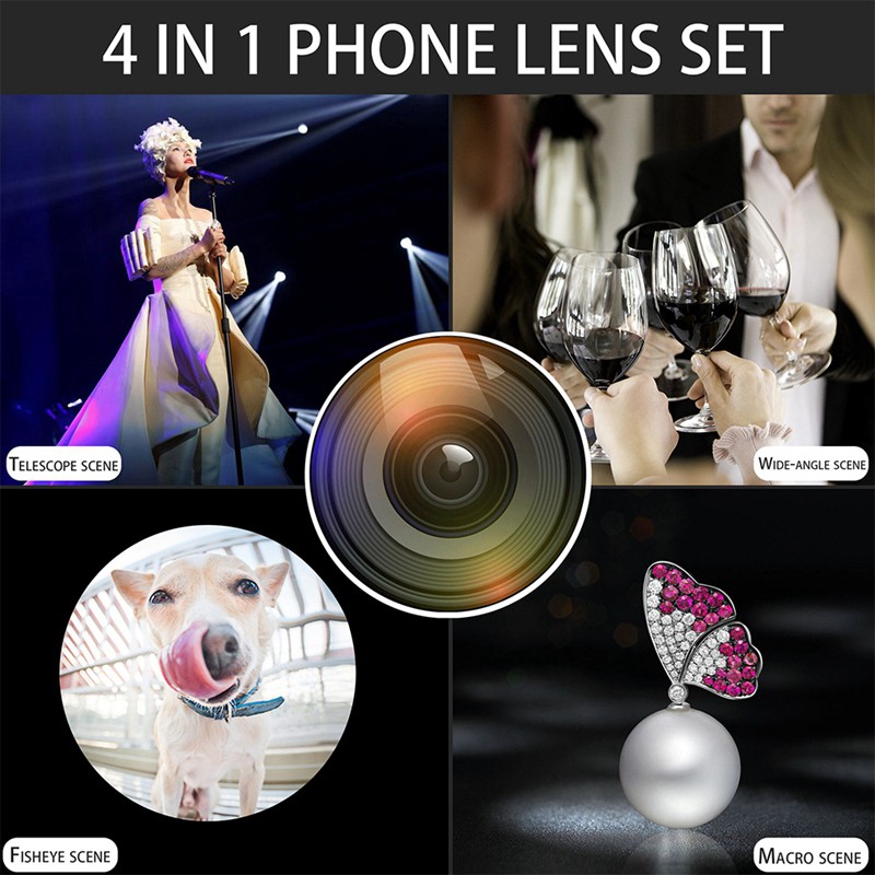 Ống Kính Telephoto 4 Trong 1 Cho Iphone, Samsung