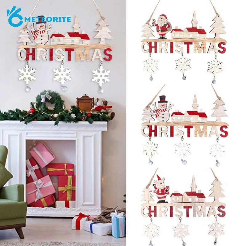 Phụ Kiện Treo Trang Trí Giáng Sinh Bằng Gỗ Hình Tuần Lộc / Ông Già Noel