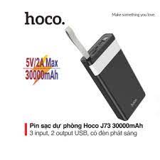 Ship hoả tốc - sạc dự phòng HOCO J73-30000mah có đèn pin sạc nhanh 4 cổng USB 2.0A