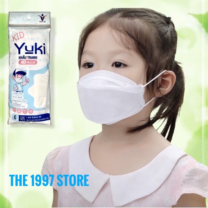 Khẩu Trang Yuki 4D Kid Cho Bé ,Kháng Khuẩn ,Bảo Vệ Sức Khoẻ ,Hàng Cty
