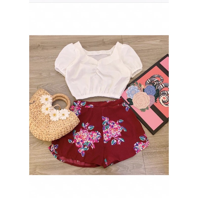 Set bộ áo + sóoc hoa [HOT NHẤT] chất mát xịn