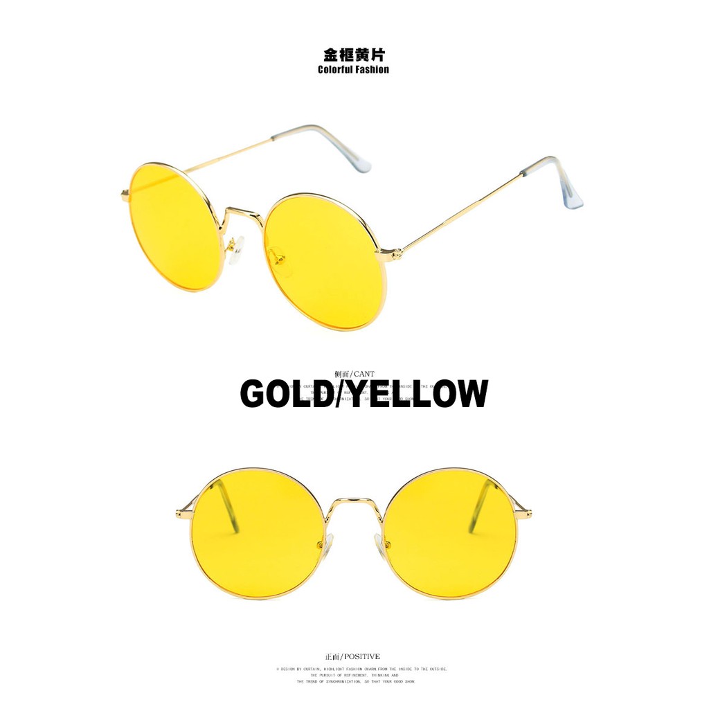 Kính mát tròn gọng kim loại thời trang sành điệu cho nữ