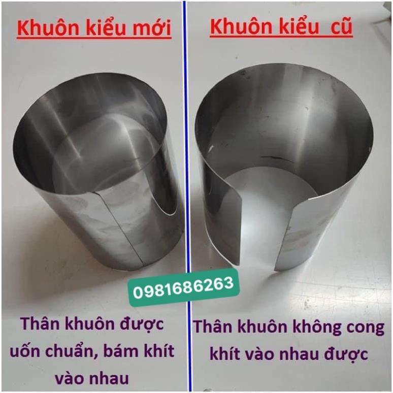 Khuôn giò lụa nắp thụt inox loại 1kg, khuôn giò lụa nắp thụt inox giá sỉ, khuôn giò inox 1kg