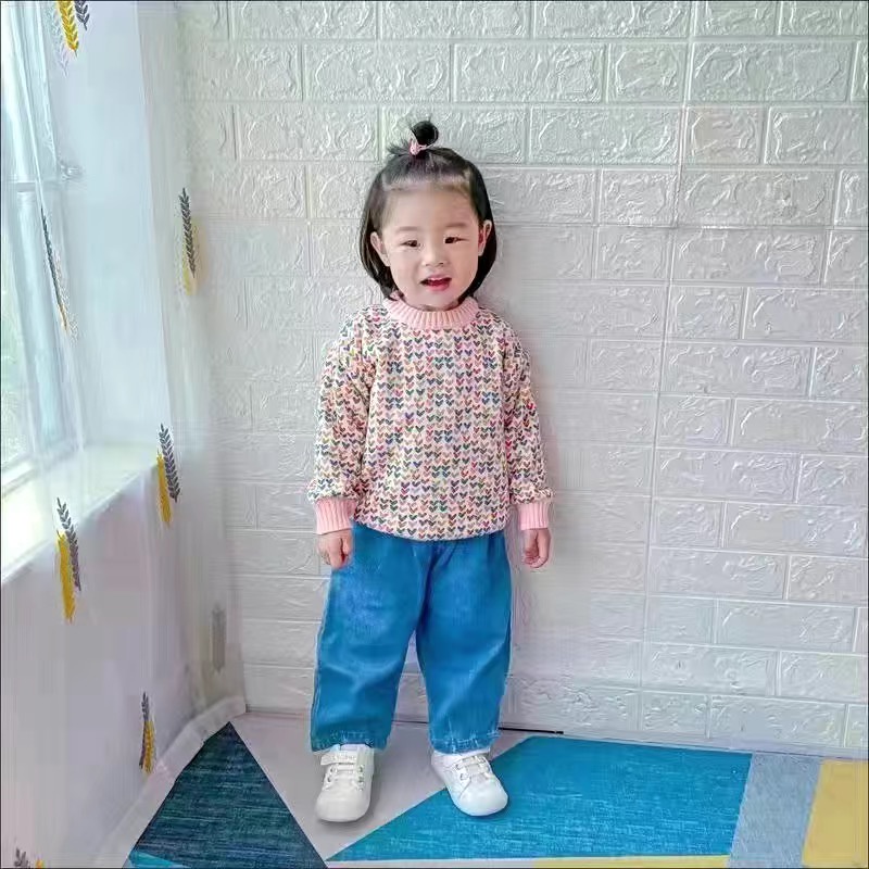 Áo len lót trần bông nhiều màu hoạ tiết cánh bướm cho bé gái  N01308