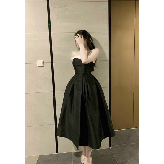 Váy Trắng Cuới Hai Dây Xẻ Tà Dự Tiệc Sang Trọng Kèm Tag Hoa Chất Tuyết Mưa Loại I V214 Size S M AĐ BOUTIQUE
