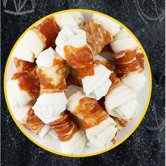 Thức ăn chó mèo, Bánh thưởng cho chó mèo, Gà Bọc Da Bò 100g, Q2