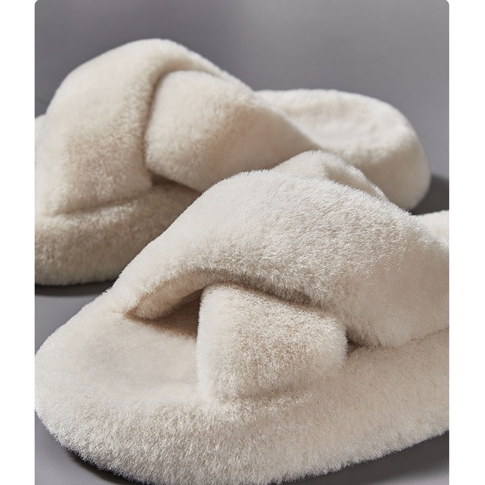 Dép đi trong nhà Posee PS7203W bằng bông chống trượt phong cách thu đông chất lượng cao cho nữ