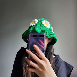 Nón bucket len hoa cúc daisy