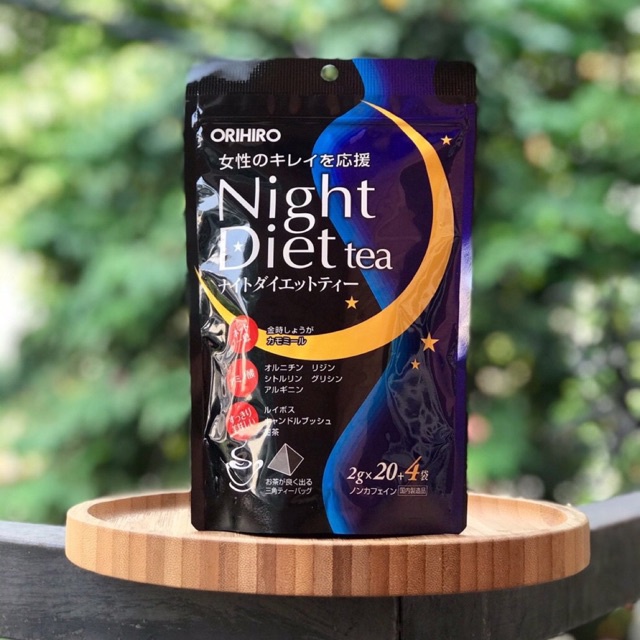 Trà giảm cân ban đêm Night Diet tea Orihiro Nhật Bản 20 gói, 24g, hồng collagen beauty