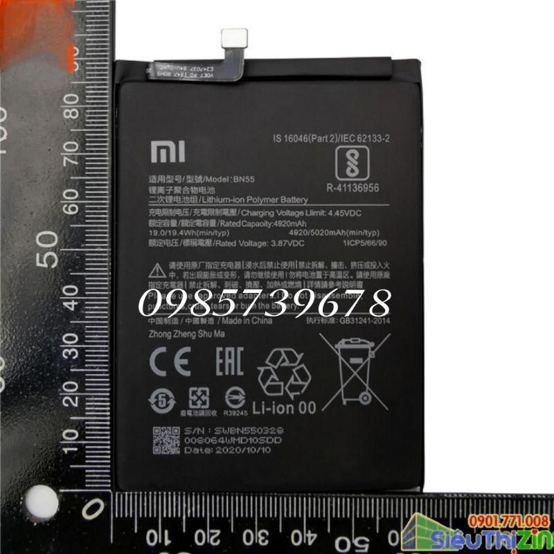 pin cho điện thoại Xiaomi Redmi Note 9, Mi 10X 4G bảo hành 6 tháng.
