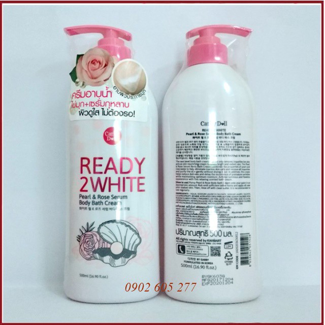 [hàng chính hãng]Sữa tắm ngọc trai Ready 2 White Cathy doll  Thái Lan 500ml HÀNG LOẠI I