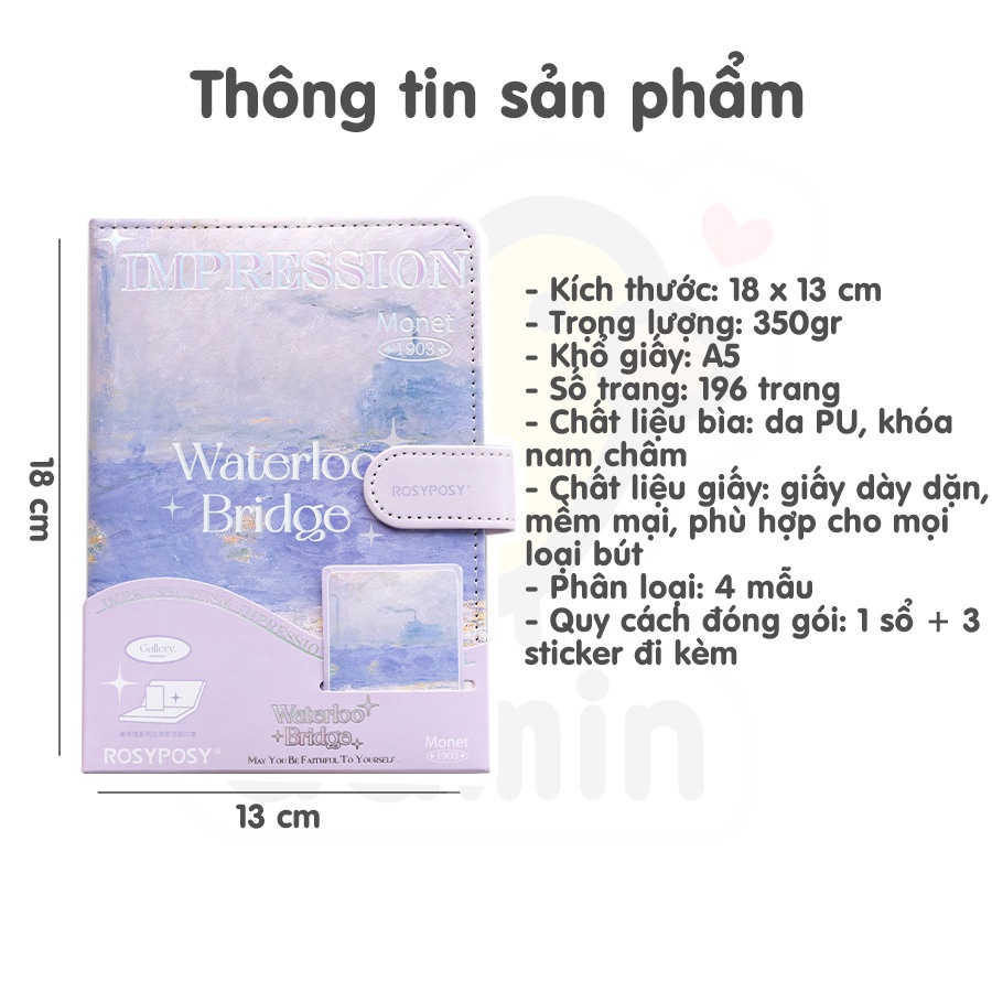 Sổ Tay Nhật Kí Planner A5 POP UP Chủ Đề Bảo Tàng Nghệ Thuật Cực Chill - Kèm Sticker