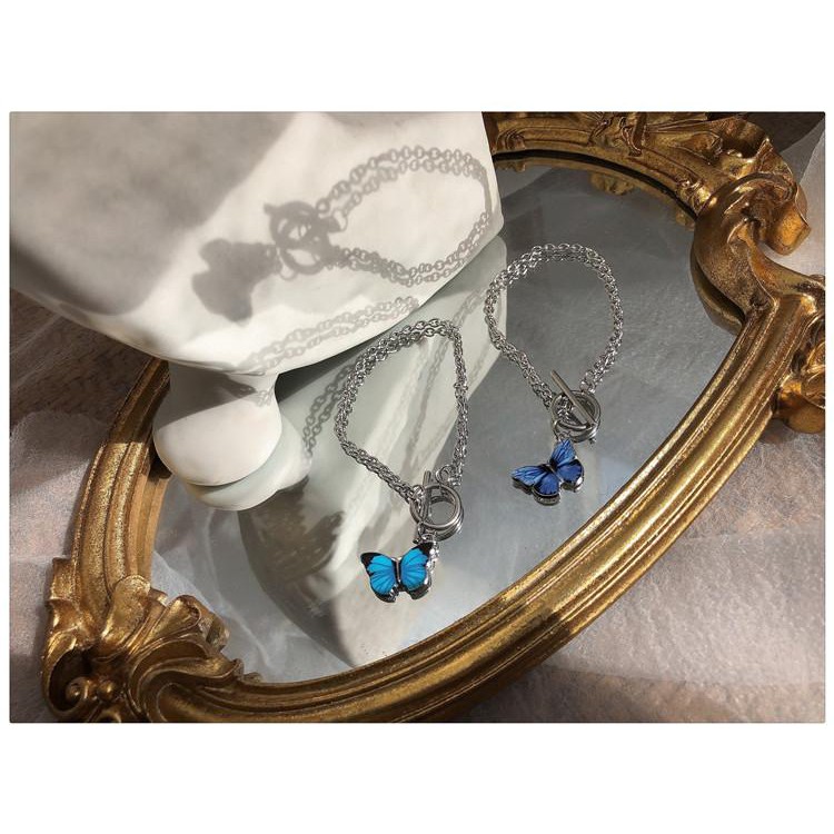 Vòng tay BƯỚM XANH NHẠT XANH ĐẬM lắc tay thời trang nữ