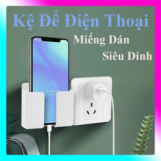 Kệ Dán Tường Để Điện Thoại ⚡FREESHIP⚡ Kệ Để Điện Thoại Dán Tường Bằng Nhựa, Để Remote, Điều Khiển, Miếng Dán Tường Siêu