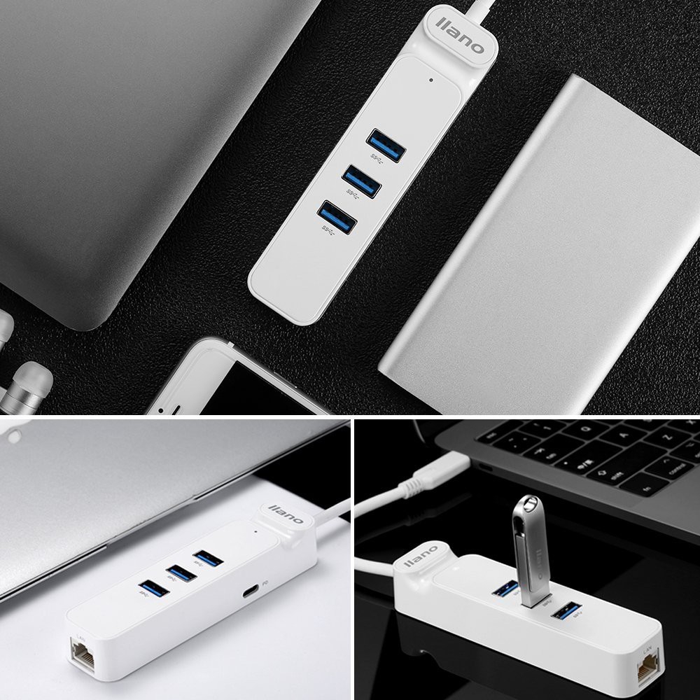 Hub Chuyển Đổi Mang Llano Type C Sang Rj45 3 Cổng Usb 3.0