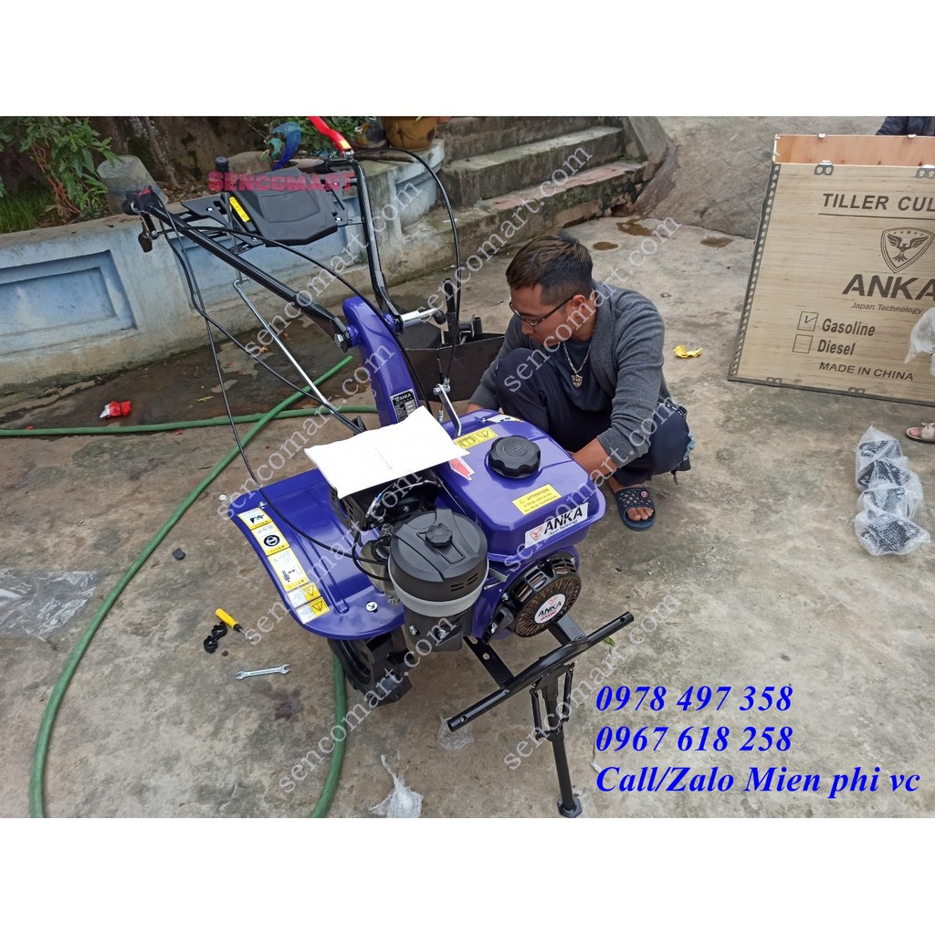 Máy cày bừa xới đất mini chạy xăng Anka 170 chạy xăng