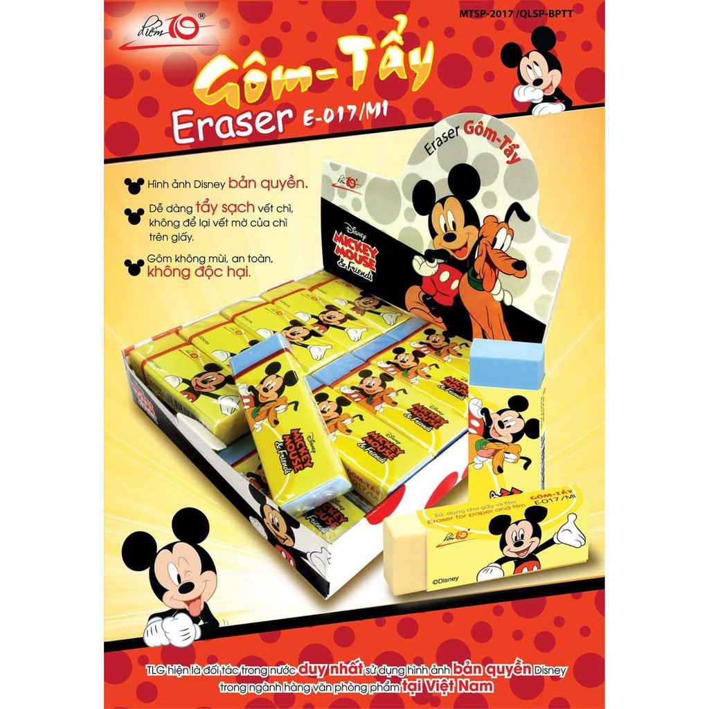 Gôm/ tẩy Nhân Vật Disney Mickey TP-E017/MI (Vỉ 1 cục)