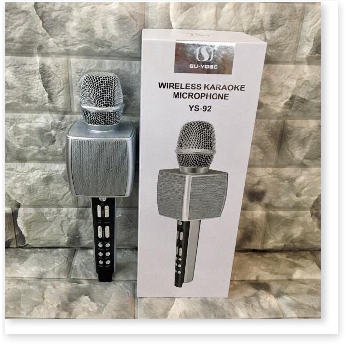 MICRO BLUETOOTH KARAOKE YS92 HỖ TRỢ GHI ÂM DÙNG HÁT TẠI NHÀ LIVETREAM - BẢO HÀNH 1 ĐỔI 1
