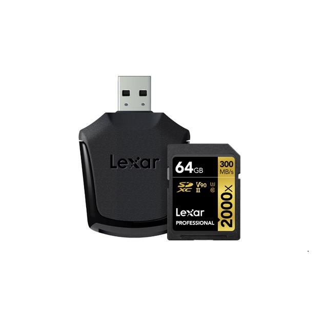 Thẻ Nhớ SDXC 64GB Pro 2000x 300mb/S Lexar, kèm đầu đọc Tốc độ cao ( Dành Cho Máy Ảnh Chuyên Nghiệp ) | BigBuy360 - bigbuy360.vn