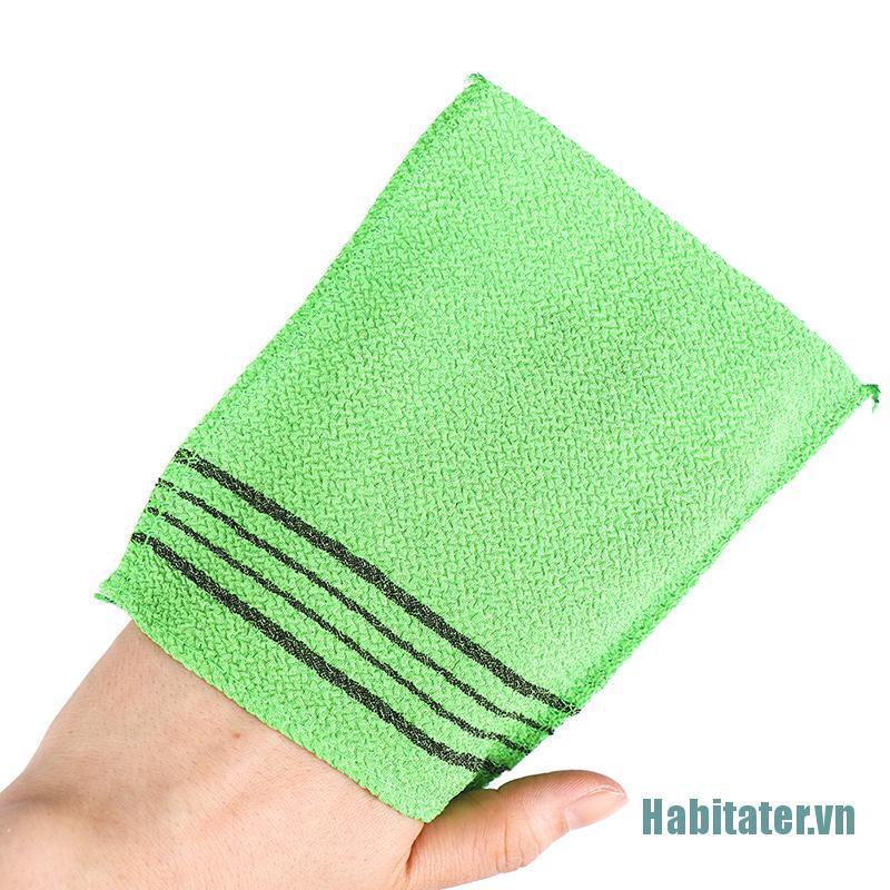 【Habitater】Double-sided Towel Exfoliating Bath Washcloth Body Scrub Shower Towel Portable