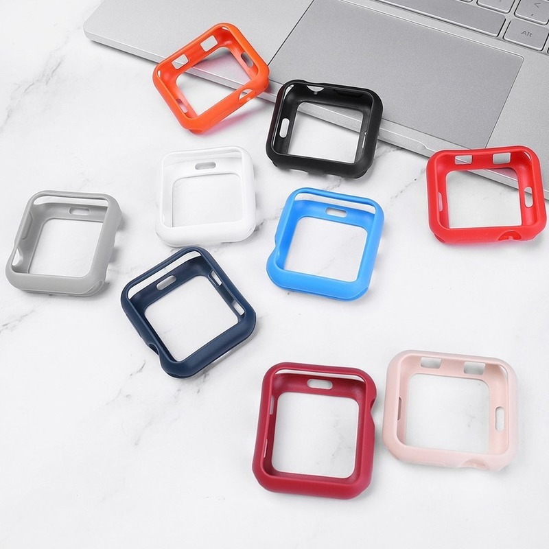 Ốp Lưng Silicone Mềm Kích Thước 42 38 40 44mm Dùng Cho Đồng Hồ Thông Minh Apple Watch Series Se6 5 4 3 2 1