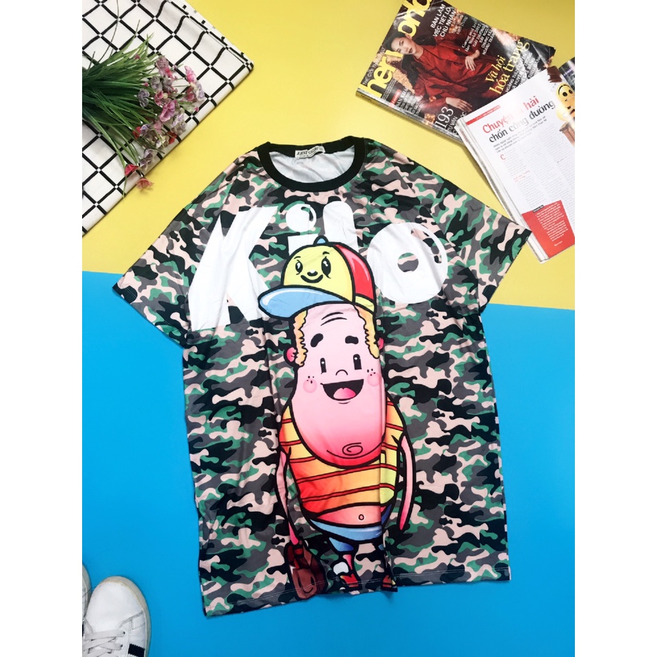 Áo Thun HY KOREA Phom Dài Đầm In 3D Kute