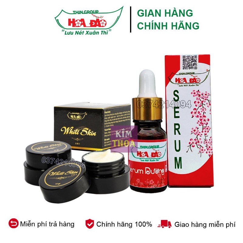 Combo dưỡng trắng da, ngăn ngừa mụn nám Hoa Đào (Kem Face Hoa Đào và Serum Hoa Đào)