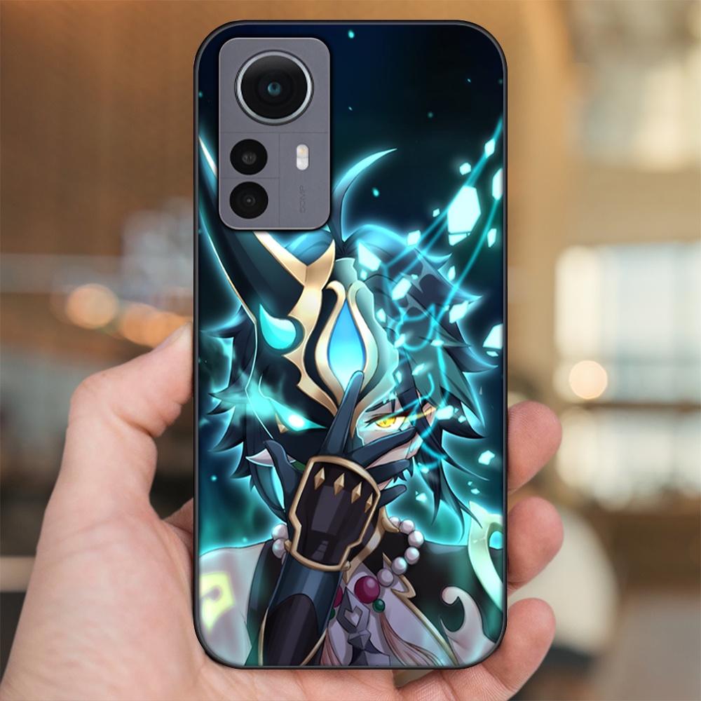 Ốp lưng Xiaomi 12 viền đen in hình Xiao Genshin Impact