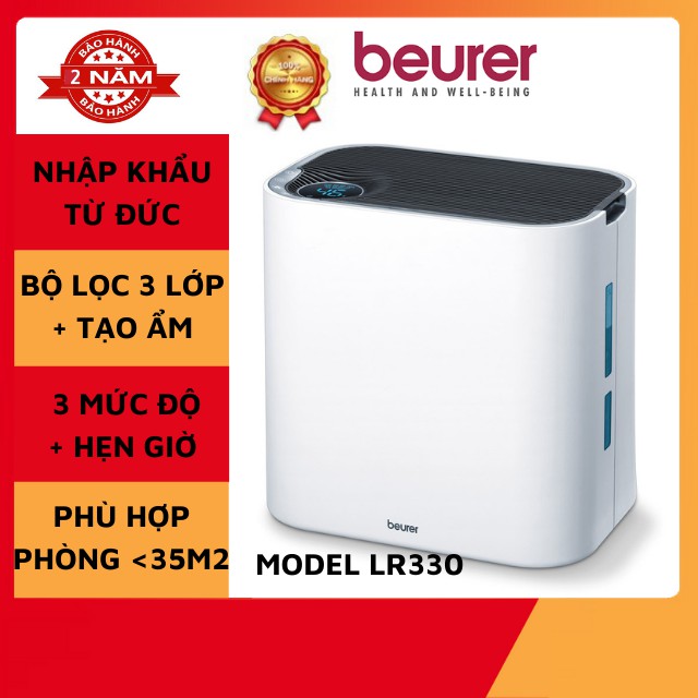 Máy lọc không khí diệt và tạo độ ẩm - Beurer LR330 - hiệu suất lọc lên đến 85%, độ ẩm 40-80%