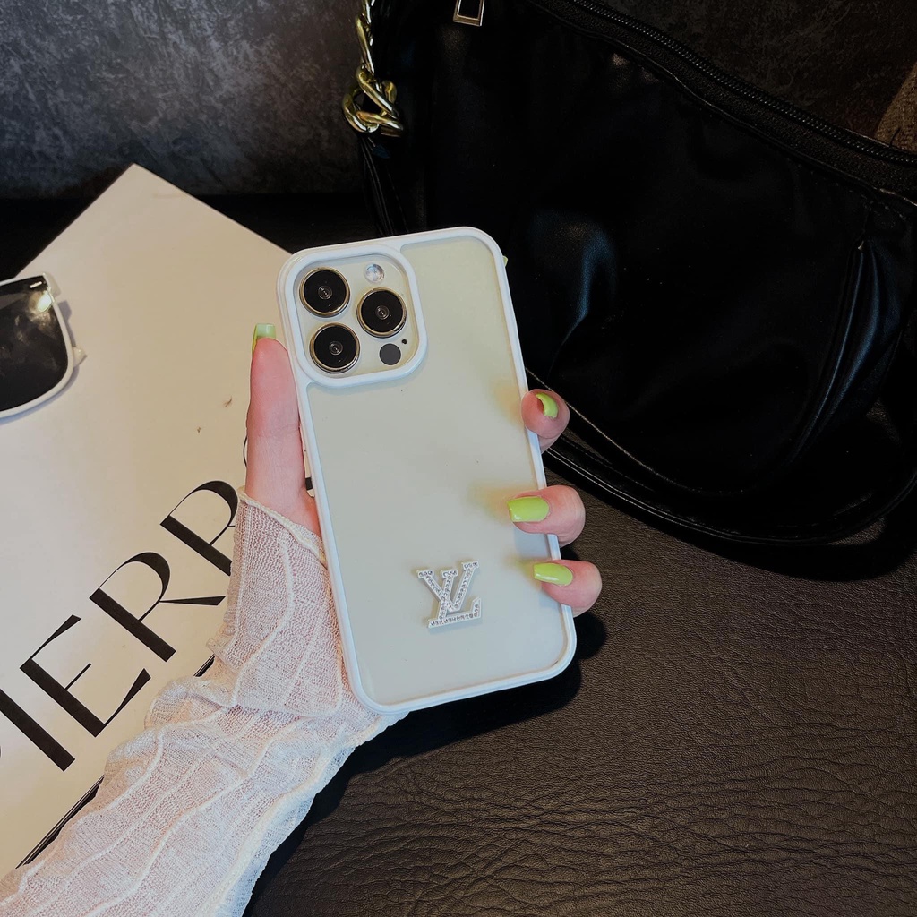 Ốp trong viền màu gắn chữ L.V đá nổi iphone 7plus/8plus/X/Xs/Xsmax/11/11promax/12/12pro/12promax/13/13pro/13promax