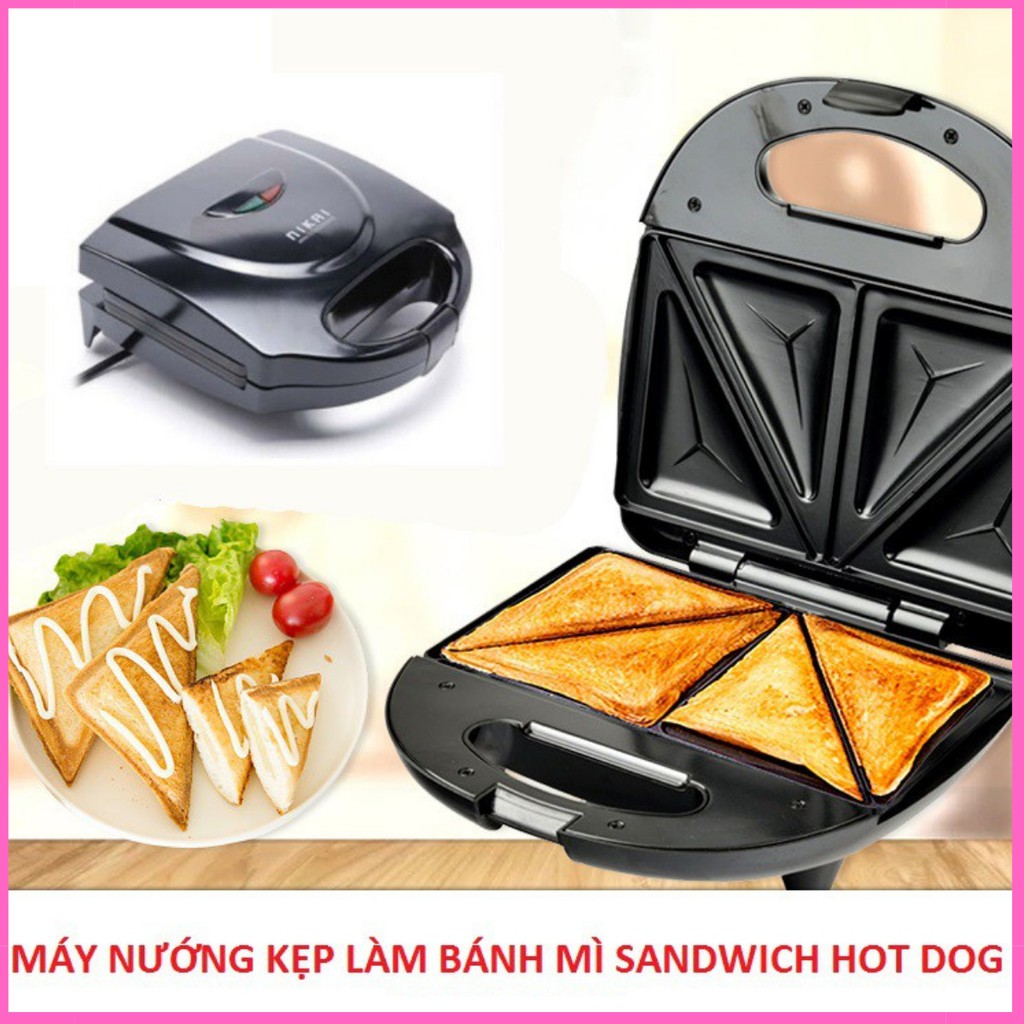 Máy Nướng Bánh Mì Sandwich , Máy Kẹp Nướng Bánh Mì NIKAI nhanh gọn, tiện lợi