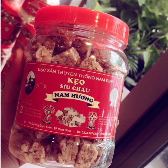 KẸO SÌU CHÂU ngon đặc sản Nam Định 1 lọ 500gr/ ngọt nhẹ - KẸO LẠC GIÒN, NGỌT MÁT