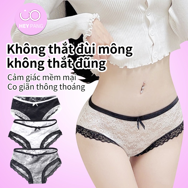Quần lót ren sexy siêu mềm quyến rũ thoáng khí HEYPANG Quần lót nữ nơ đẹp VN008