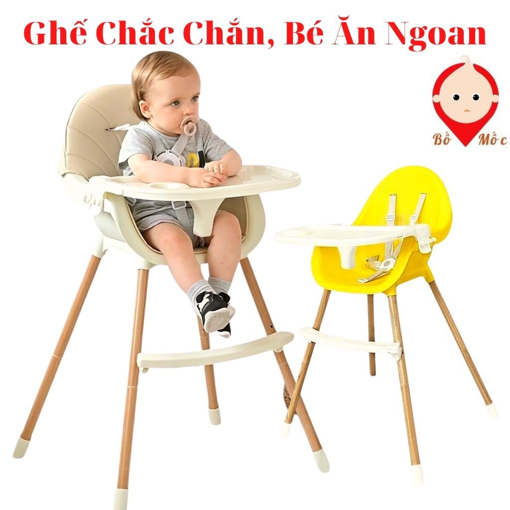 Ghế Ăn Dặm Siêu Cấp Điều Chỉnh Độ Cao, Dây Đai Khóa 5 Chiều An Toàn Chắc Chắn, Giúp Bé Ăn Khỏe, Ngồi Ngoan-Shop Bố Mốc