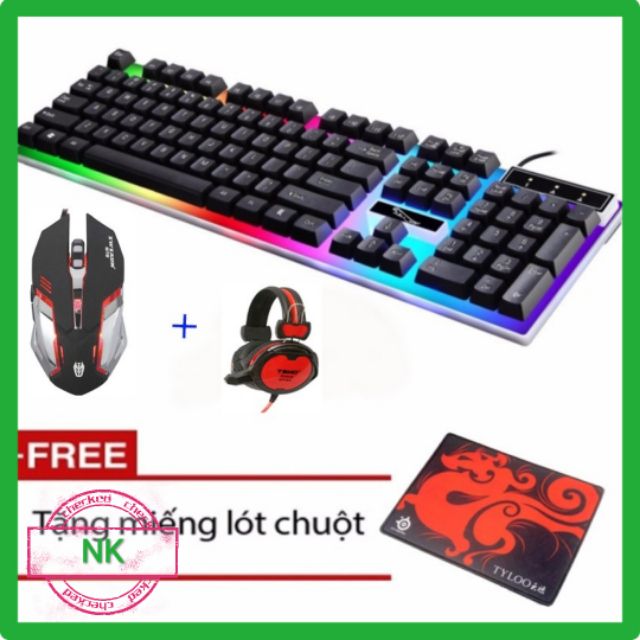 Combo Chuyên Game Bàn Phím Chuột G21, Eweadn T02, + Tai Nghe Robot Gt-03 ( Tặng Lót Chuột ) - NK