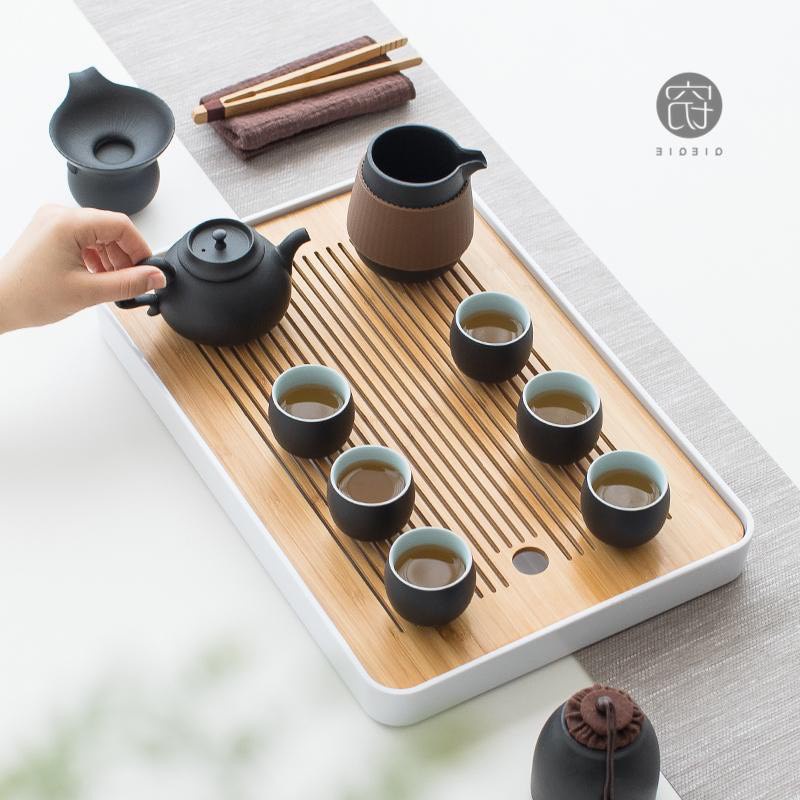 KHAY ĐỰNG BỘ ẤM TRÀ - TRÀ ĐẠO CỰC ĐẸP CÓ KHAY THOÁT NƯỚC TIỆN DỤNG Kích Thước 36x24x4cm