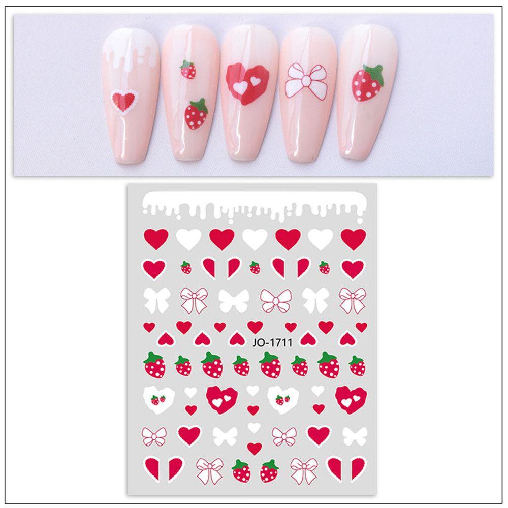 Sticker Dán Móng Tay Hình Trái Tim Xinh Xắn