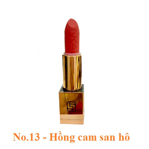 Son Nhật Kim Anh Laura Sunshine chính hãng Golden Velvet Lipstick vỏ màu vàng tráng gương mẫu mới không chì siêu lì 4g