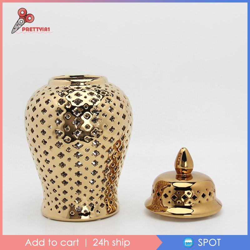 [Prettyia1] Lọ Gừng Phương Đông Thủ Công Có Nắp Trang Trí Cho Nhà Bếp Tiệc Tùng