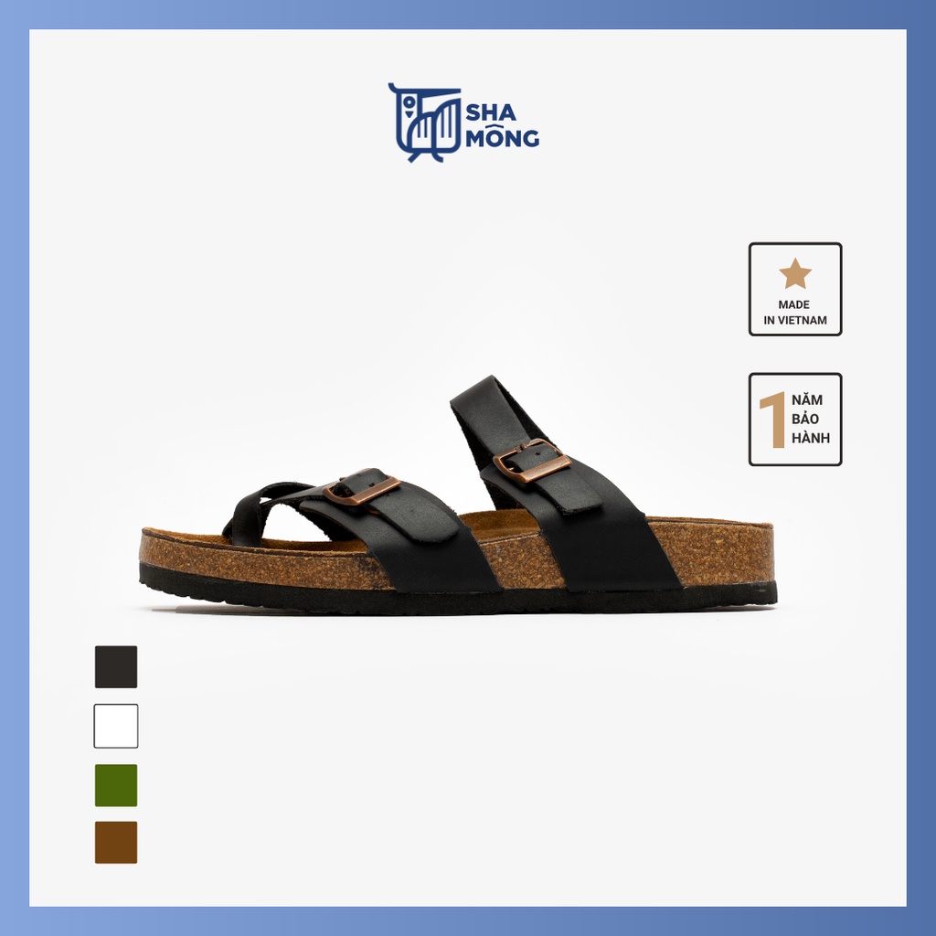 Dép đế trấu xỏ ngón da thật by Shamong vintage made in Vietnam bảo hành 1 năm mã DDT