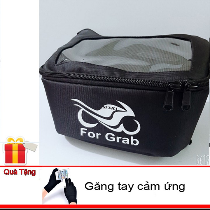 [Quà tặng Găng Tay Cảm Ứng] Túi treo điện thoại đầu xe máy Đứng Chống Nước ForGrab TP1779