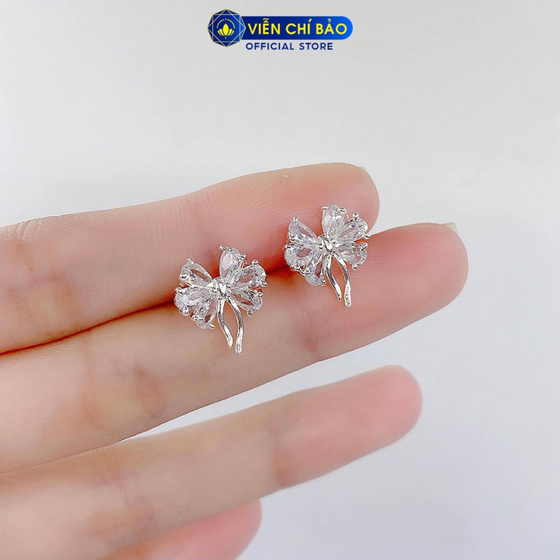 Bông tai bạc nữ Bow Tie chất liệu bạc 925 thời trang phụ kiện trang sức nữ thương hiệu Viễn Chí Bảo B400390