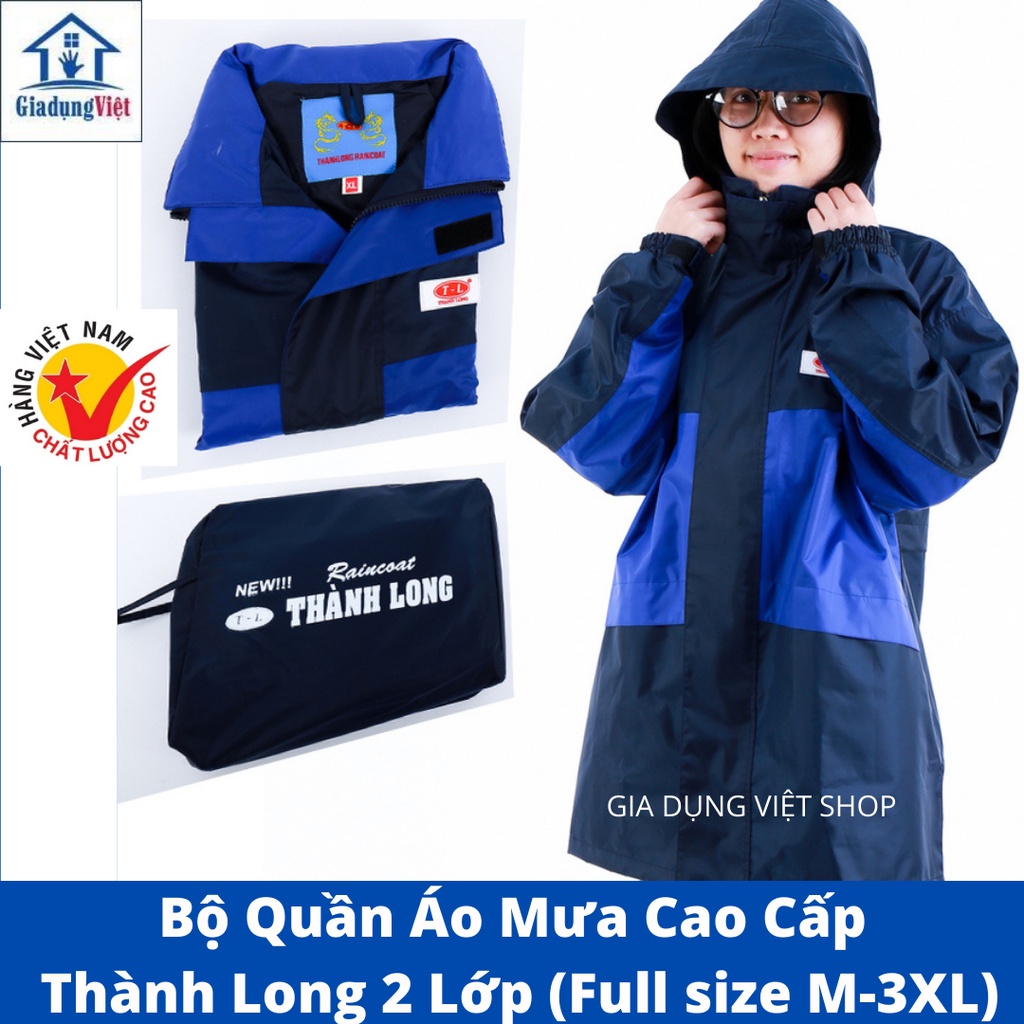 Bộ Quần Áo Mưa Cao Cấp Thanh Long 2 Lớp Nhiều Kích Cỡ