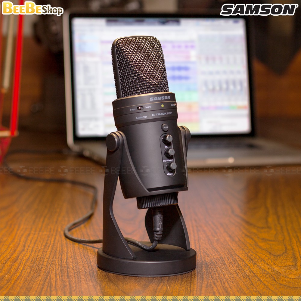 SAMSON G-Track Pro - Micro Thu Âm USB Cho Bình Luận Viên, Game Thủ, Streamer, Youtuber (Có Cổng 6mm Ghi Âm Nhạc Cụ)