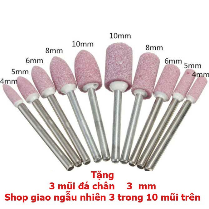 mũi mài khắc phay gỗ nhựa mài kim loại mũi hợp kim vonfram chân 3ly đầu 6mm(3x6mm) tặng 3 mũi đá chân 3ly