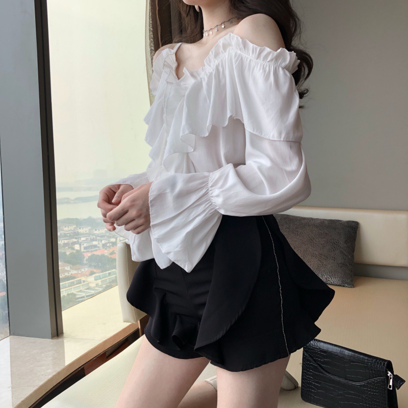 Áo Thun Tay Dài Trễ Vai Cổ Chữ V Thời Trang Mùa Hè Quyến Rũ Cho Nữ